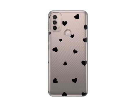 Silikonska futrola PRINT Skin - Motorola Moto E40 Hearts.