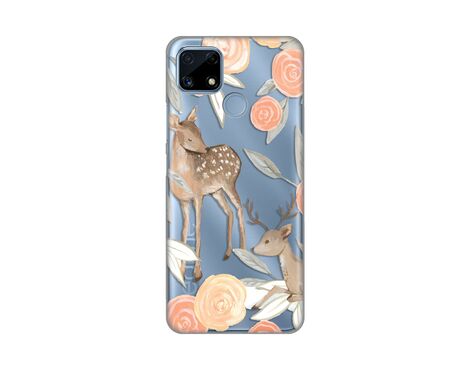 Silikonska futrola PRINT Skin - Realme C25 Flower Deer.