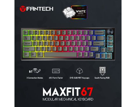 Tastatura Mehanicka Gaming Fantech MK858 RGB Maxfit67 crna (white switch).