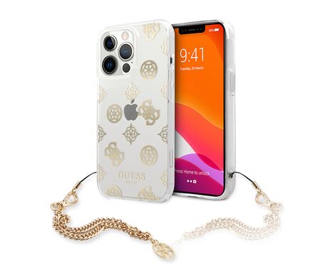 Futrola Guess Hc Pc Chain Handle Peony - iPhone 13 Pro zlatna (GUHCP13LKSPEGO).