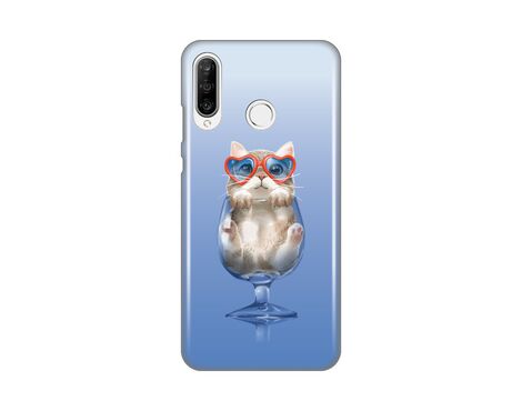 Silikonska futrola PRINT - Huawei P30 Lite Funny Cat.