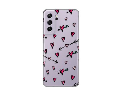 Silikonska futrola PRINT Skin - Samsung G990 Galaxy S21 FE Heart Pattern.