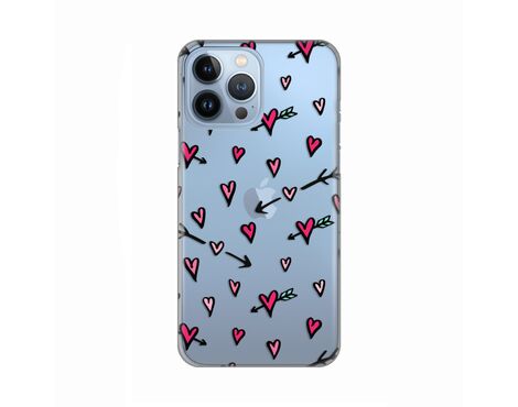 Silikonska futrola PRINT Skin - iPhone 13 Pro Max 6.7 Hearts Pattern.