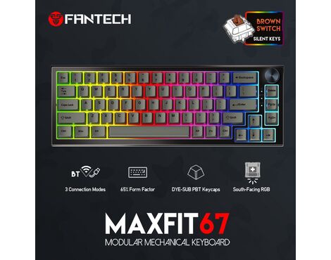 Tastatura Mehanicka Gaming Fantech MK858 RGB Maxfit67 crna (brown switch).