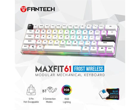 Tastatura Mehanicka Gaming Fantech MK857 RGB Maxfit61 FROST Wireless Space Edition (Blue switch).