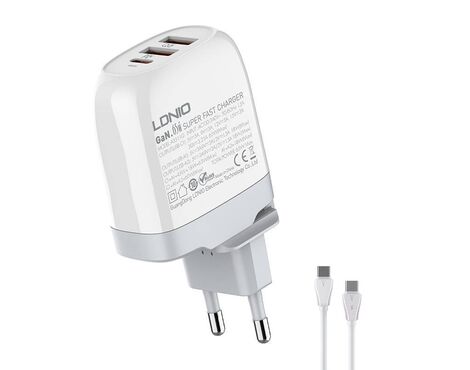 Kucni punjac LDNIO A3511Q PD, QC4+, QC3.0, PPS, 65W Type C na Type C.