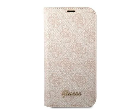 Futrola Guess BT PC/TPU 4G PU Script Metal - iPhone 14 Pro pink (GUBKP14LHG4SHP).