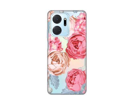 Silikonska futrola PRINT Skin - Huawei Honor X7a Pink Flower.