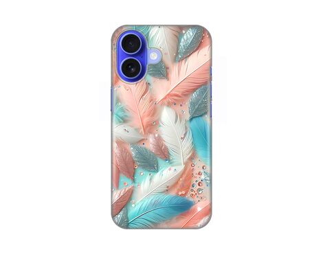 Silikonska futrola PRINT - iPhone 16 6.1 Pastel Feathers.