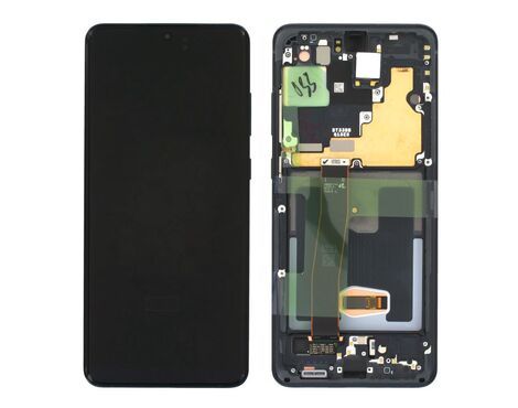 LCD displej (ekran) - Samsung G988/Galaxy S20 Ultra + touchscreen + frame black (crni) (no front cam) Service Pack ORG/GH82-26032A.