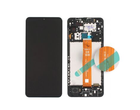 LCD displej (ekran) - Samsung A125 Galaxy A12 + touchscreen + frame black (crni) Service Pack ORG/GH82-26485A.