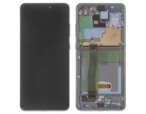 LCD displej (ekran) - Samsung G988/Galaxy S20 Ultra + touchscreen + frame Cosmic Grey Service Pack ORG/GH82-26032B.