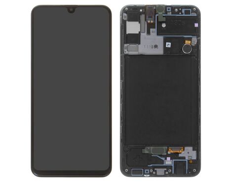 LCD displej (ekran) - Samsung A307/Galaxy A30S + touchscreen + frame black (crni) Service Pack ORG/GH82-21190A.