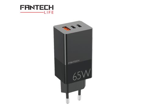 Kucni punjac Fantech CWG301 2xPD + QC 65W crni.