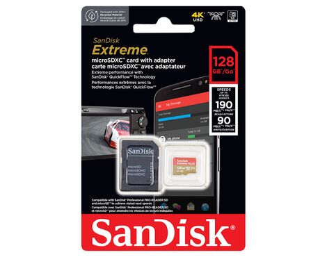 Memorijska kartica SanDisk SDXC Extreme micro Pro Deluxe 128GB 190MB/s A2 C10 UHS-I U3 V30.