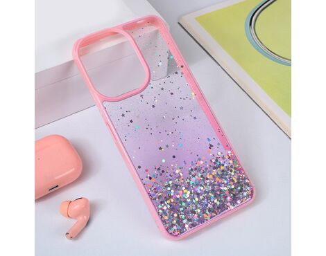 Futrola Frame Glitter - Xiaomi Redmi 13C roze.