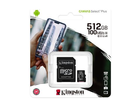 Memorijska kartica Kingston Select Plus micro SD 512GB Class 10 UHS U1 100MB/s + adapter (MS).