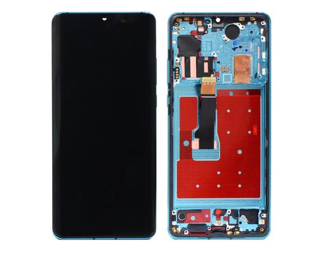 LCD displej (ekran) - Huawei P30 PRO + touchscreen black (crni) + frame Aurora Blue OEM.