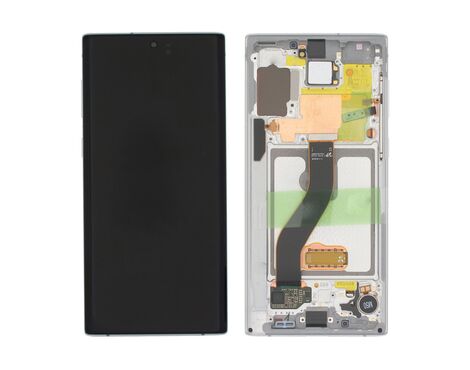 LCD displej (ekran) - Samsung N970F/Galaxy Note 10 + touchscreen + frame Aura white (beli) Service Pack ORG/GH82-20817B.