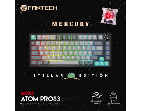 Tastatura Mehanicka Gaming Fantech MK913 RGB Atom PRO83 Wireless Mercury (red switch).