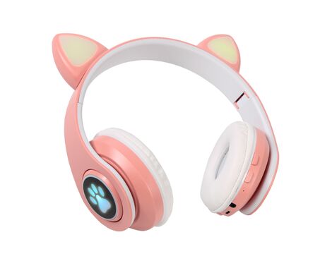 Bluetooth slusalice Cat Ear svetlo roze.