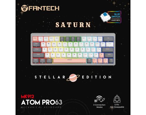 Tastatura Mehanicka Gaming Fantech MK912 RGB Atom PRO63 Wireless Saturn (blue switch).