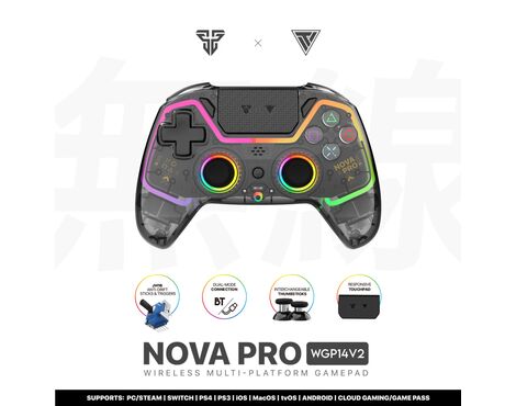 Joypad wireless Fantech WGP14V2 NOVA PRO multiplatform RGB providna crni.