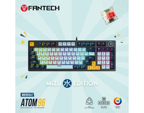 Tastatura Mehanicka Gaming Fantech MK890 RGB Atom MK96 SkyBlue (Red switch).