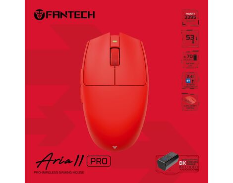 Mis Wireless Gaming Fantech XD7V2P Aria II PRO crveni.