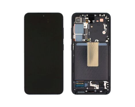 LCD displej (ekran) - Samsung S911/Galaxy S23 + touchscreen + frame Phantom black (crni) Service Pack ORG/GH82-30481A.