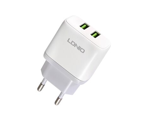 Kucni punjac LDNIO A2221 2xUSB, 12W beli.