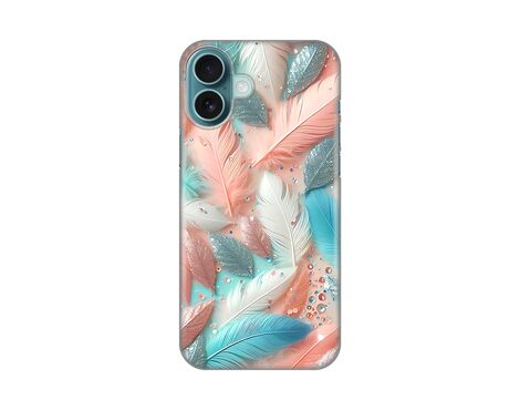 Silikonska futrola PRINT - iPhone 16 Plus 6.7 Pastel Feathers.