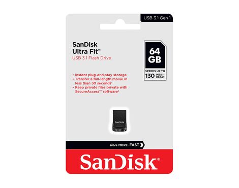 USB flash memorija SanDisk Cruzer Ultra Fit 64GB.