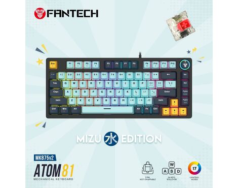 Tastatura Mehanicka Gaming Fantech MK875 RGB Atom 81 SkyBlue (Red switch).