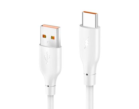 Data kabl KONFULON DC65, 3A, USB na Type C beli 1m.