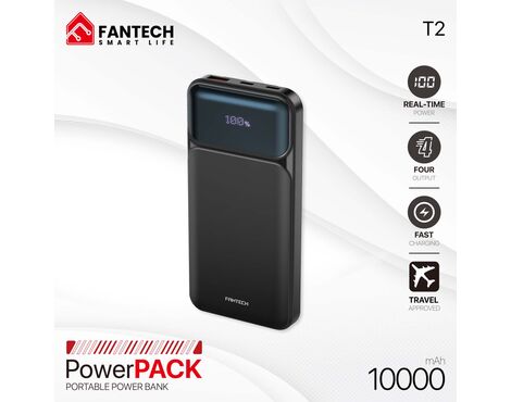 Univerzalna Back Up Baterija Prenosiva baterija Fantech T2 10000mAh QC, PD, 22.5W crni.