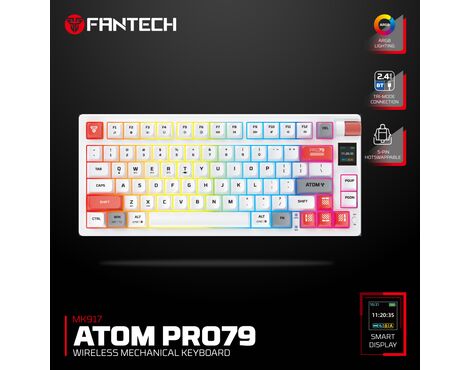 Tastatura Mehanicka Gaming Fantech MK917 RGB Atom PRO79 Wireless bela (Red switch).