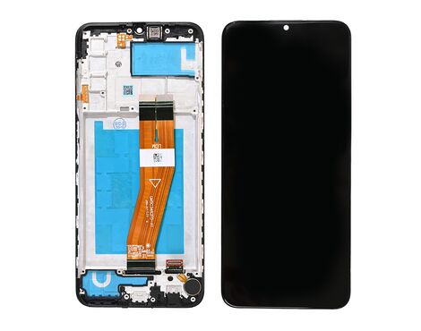 LCD displej (ekran) - Samsung A037/Galaxy A03s (GH81-21233A) + touchscreen + frame black (crni) FULL ORG-SP.