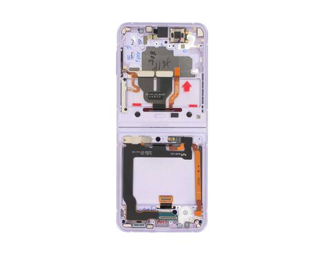 LCD displej (ekran) - Samsung F711B/Galaxy Samsung F771B Galaxy Z Flip3 5G + touchscreen + frame Purple Service Pack ORG/GH82-27244D.
