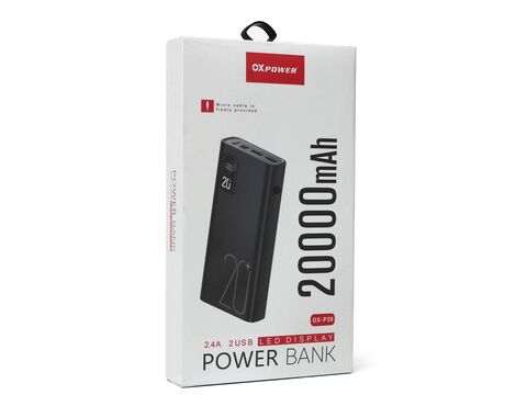 Univerzalna Back Up Baterija prenosiva baterija Oxpower P20 20000 mAh bela.