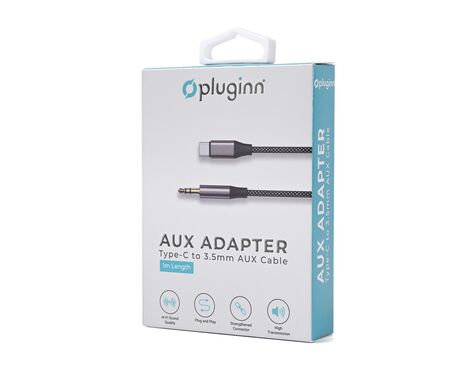 Adapter Pluginn 3.5mm na Type C 1m crni.