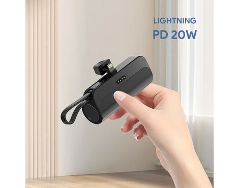 Univerzalna Back Up Baterija prenosiva baterija privezak 5000mAh lightning crna.