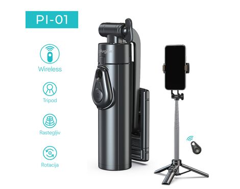 Selfie stick + tripod Pluginn PI-01 crni.