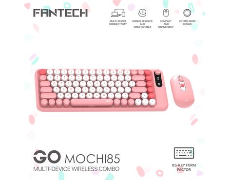 Combo mis tastatura wireless Fantech WK-898 GO mochi85 pink.
