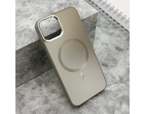 Futrola COLOR METAL MagSafe - iPhone 13 (6.1) srebrna (MS).
