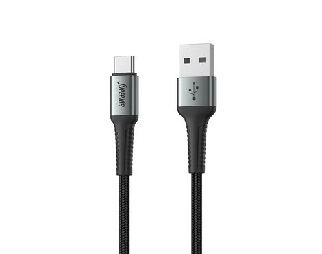 USB data kabl Superior SU-K104 pleteni Fast 27W 3A USB A na Type C 1m crni (MS).