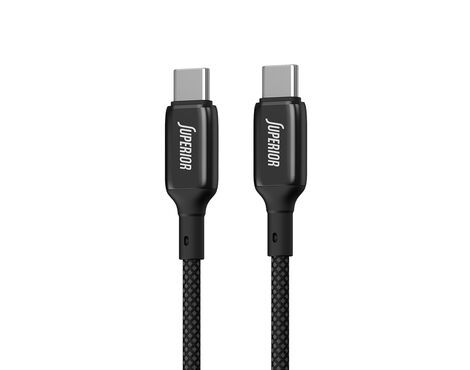 USB data kabl Superior SU-K105 Cink 60W 3A Type-C na Type-C 1m crni (MS).