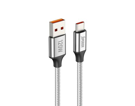 USB data kabl Superior SU-K100 pleteni Fast 120W 6A Type-C 1m srebrni (MS).
