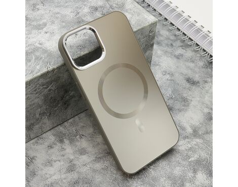 Futrola COLOR METAL MagSafe - iPhone 14 (6.1) srebrna (MS).