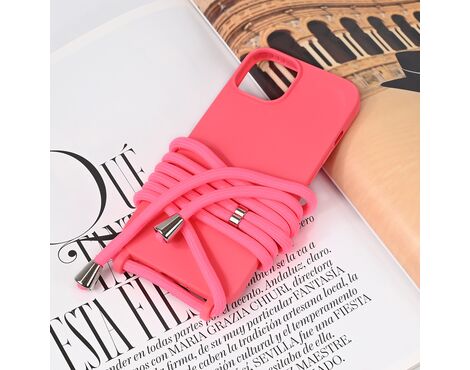 Futrola Crossbody - iPhone 13 pink.